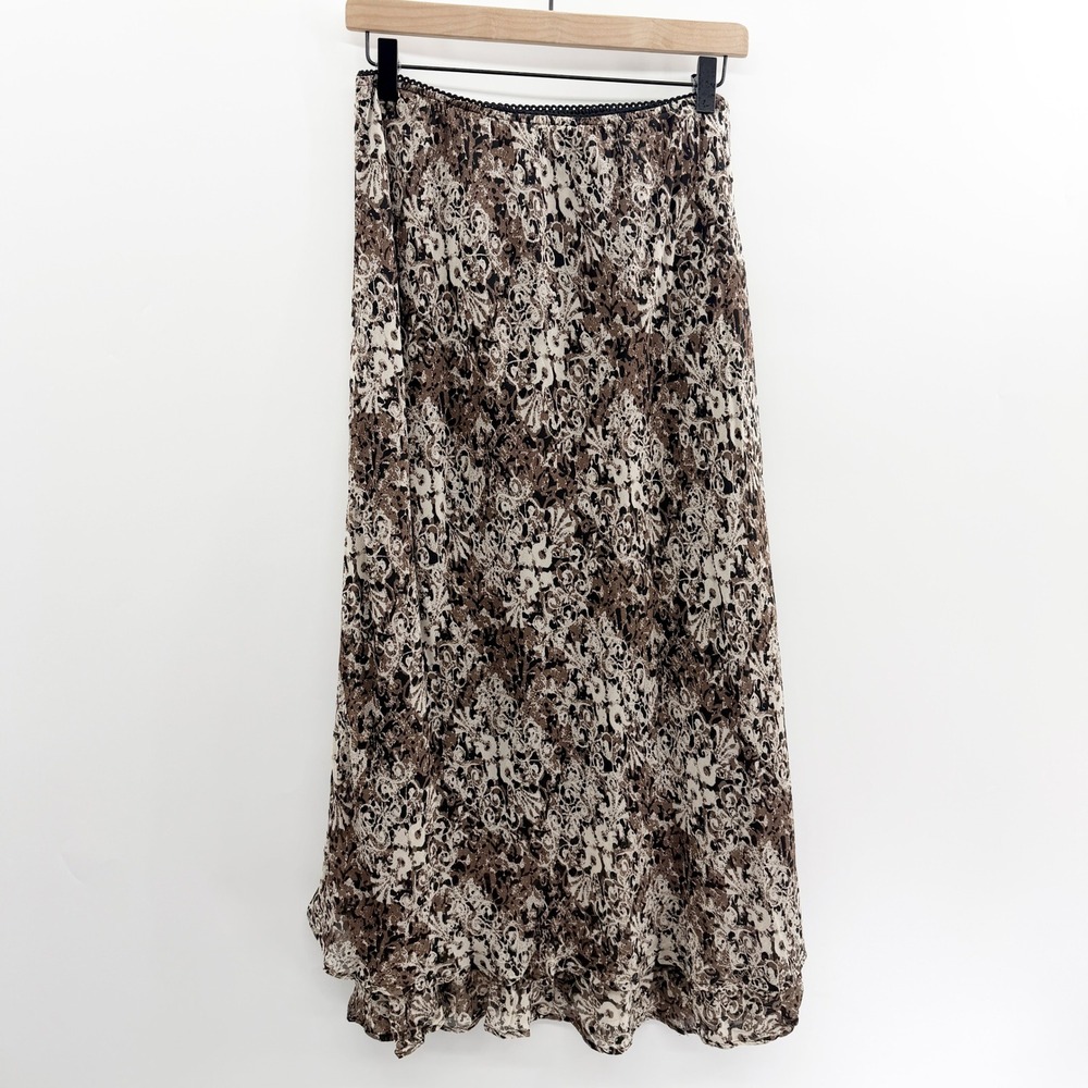 Vintage Y2K Fairy Grunge‎ Maxi Skirt in Brown Cream Size 12P - Picture 2 of 9